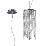 Maddison 2 Light Cylinder Crystal Pendant Light – Polished Chrome