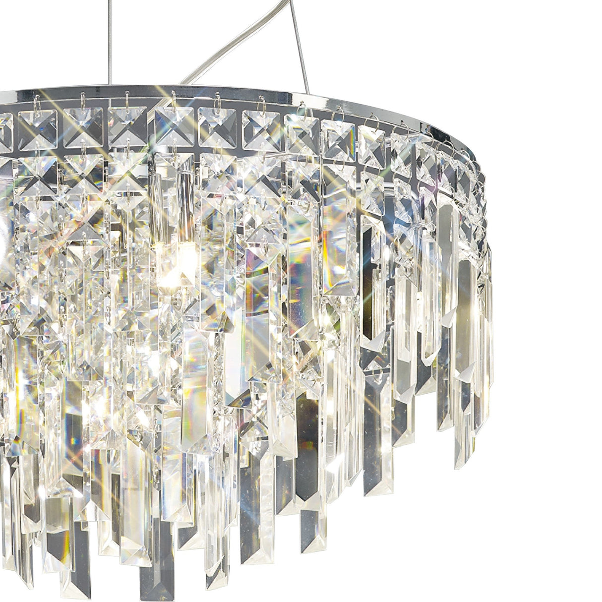 Maddison 42cm Round 6 Light Crystal Chandelier - Polished Chrome
