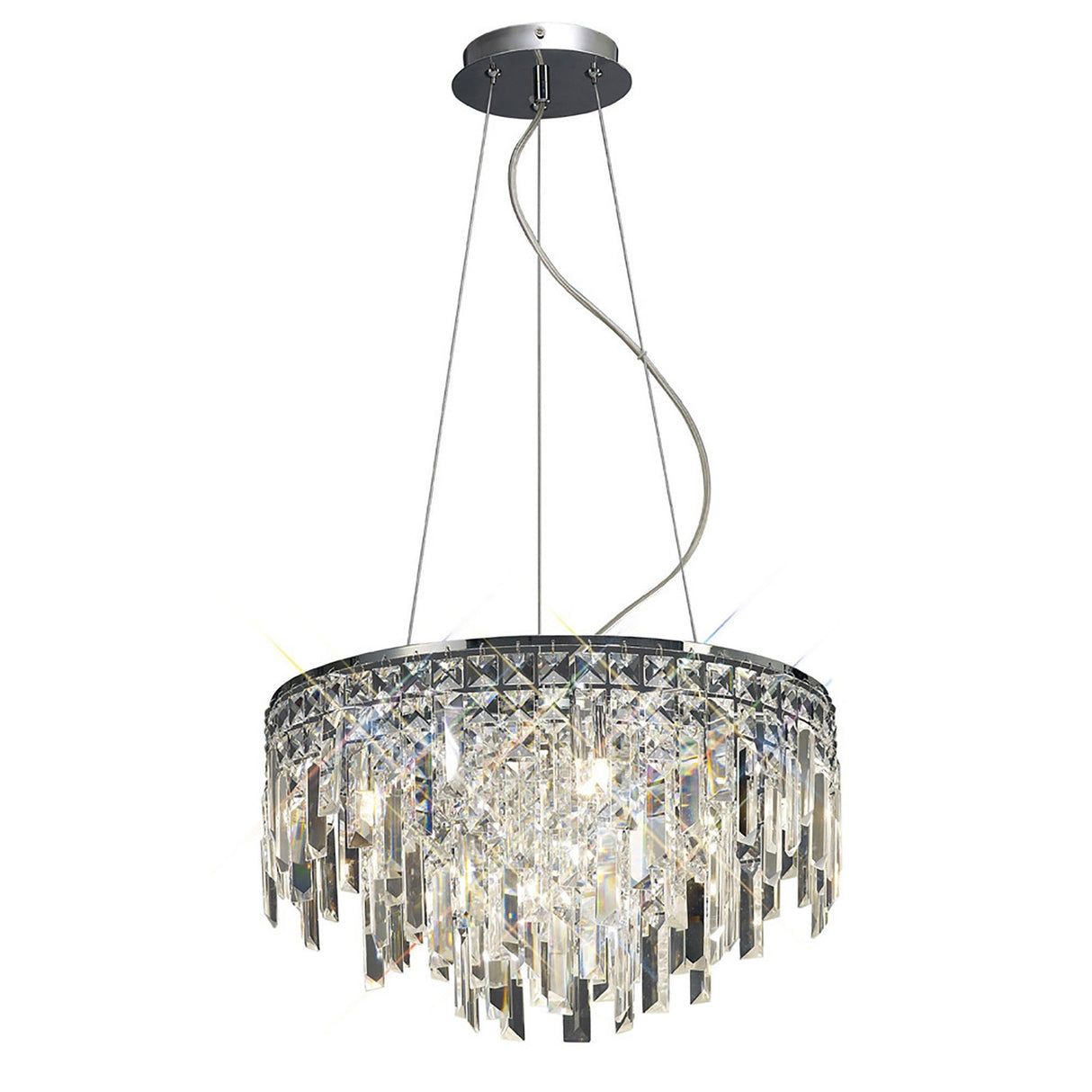 Maddison 42cm Round 6 Light Crystal Chandelier - Polished Chrome