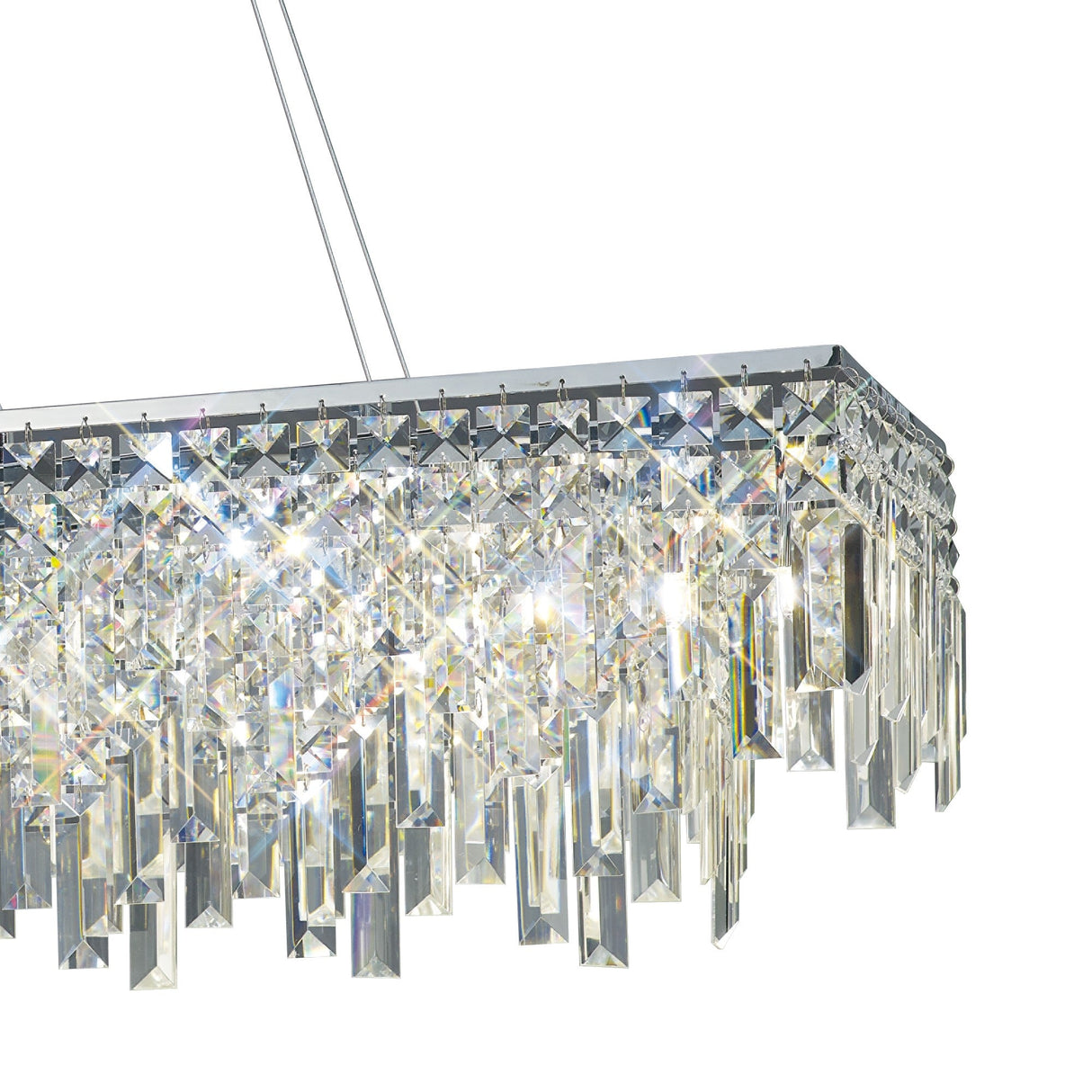 Maddison 6 Light Crystal Linear Suspension Light - Chrome