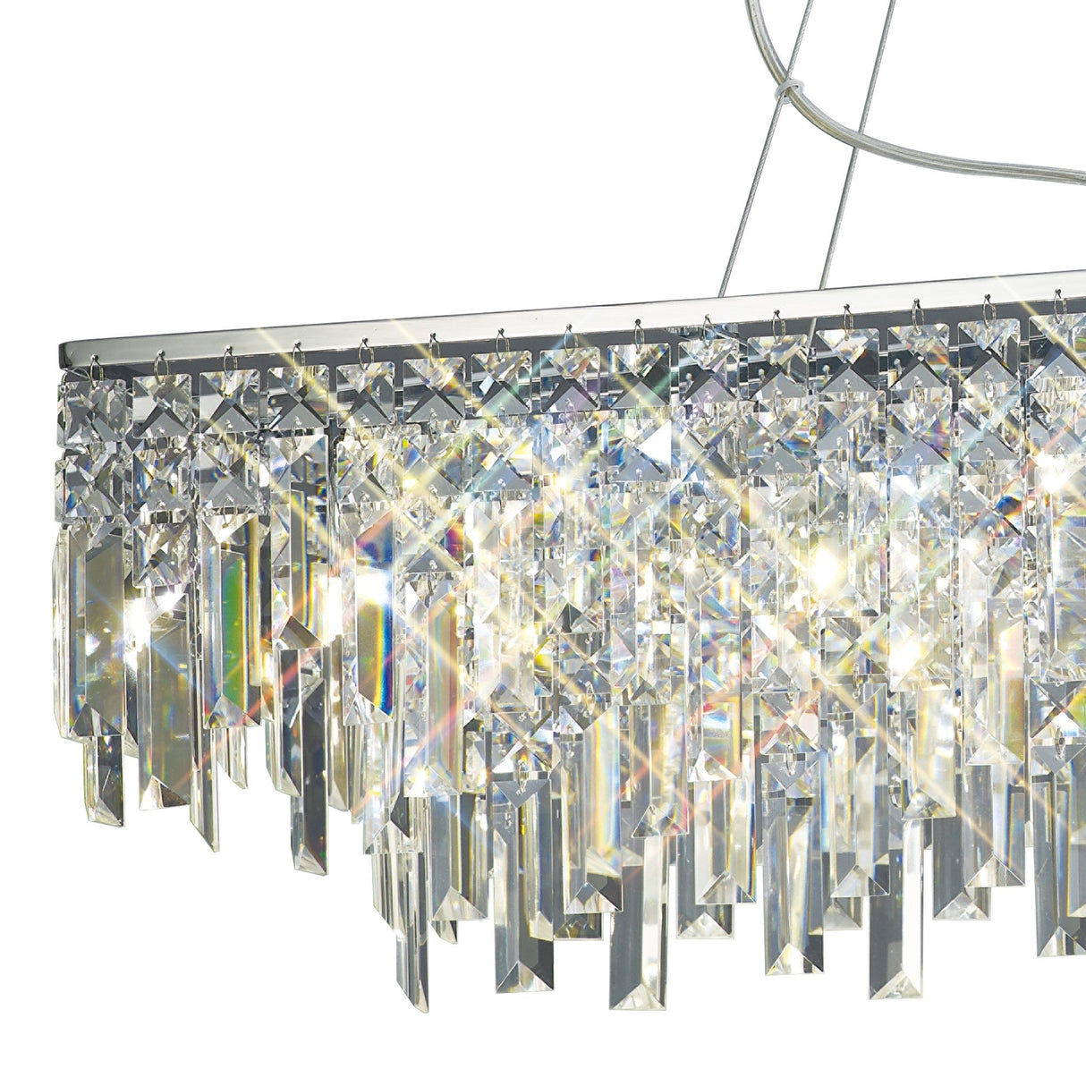 Maddison 6 Light Crystal Linear Suspension Light - Chrome
