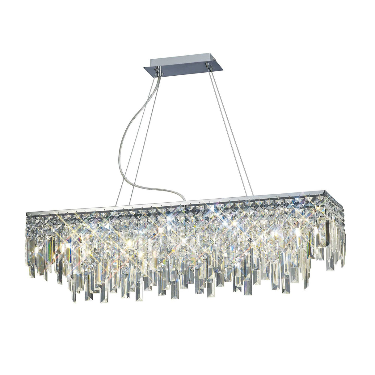 Maddison 6 Light Crystal Linear Suspension Light - Chrome