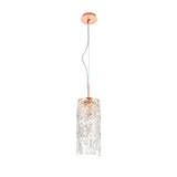 Maddison 2 Light Cylinder Crystal Pendant Light – Rose Gold