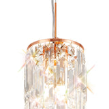 Maddison 2 Light Cylinder Crystal Pendant Light – Rose Gold