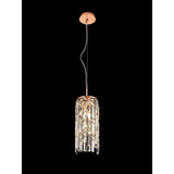 Maddison 2 Light Cylinder Crystal Pendant Light – Rose Gold