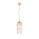 Maddison 2 Light Cylinder Crystal Pendant Light – Rose Gold