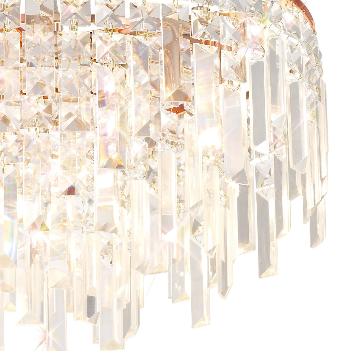 Maddison 42cm Round 6 Light Crystal Chandelier - Rose Gold