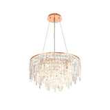 Maddison 42cm Round 6 Light Crystal Chandelier - Rose Gold