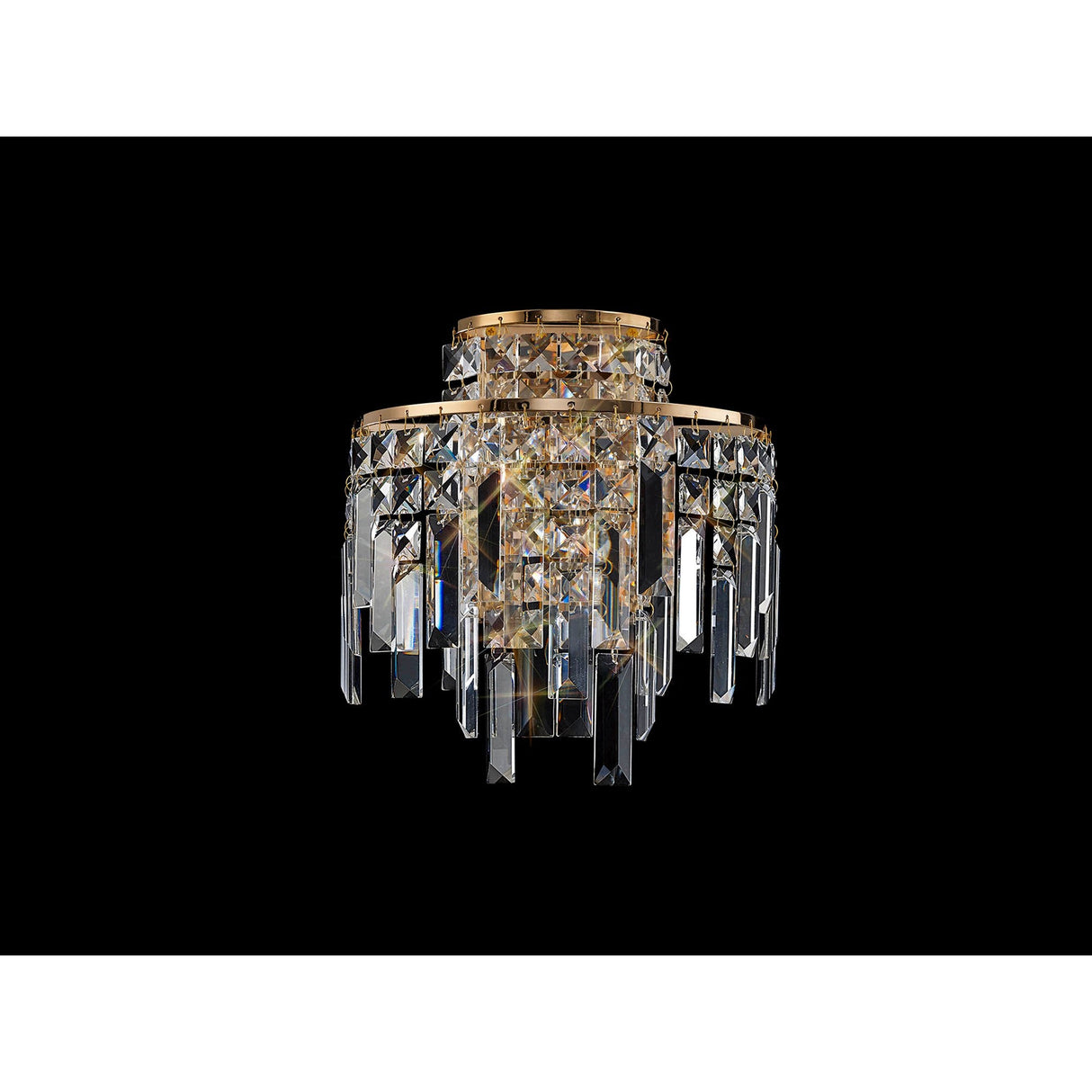Maddison 2 Light Crystal Wall Light - French Gold