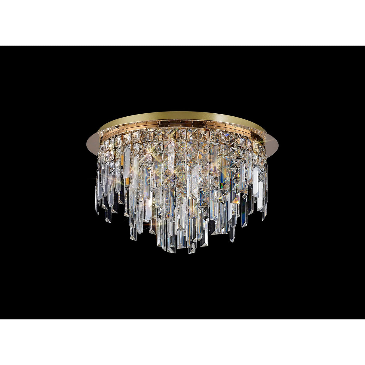 Maddison 6 Light Round Crystal Flush Ceiling Light - French Gold