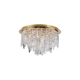 Maddison 6 Light Round Crystal Flush Ceiling Light - French Gold