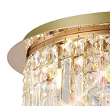 Maddison 6 Light Round Crystal Flush Ceiling Light - French Gold