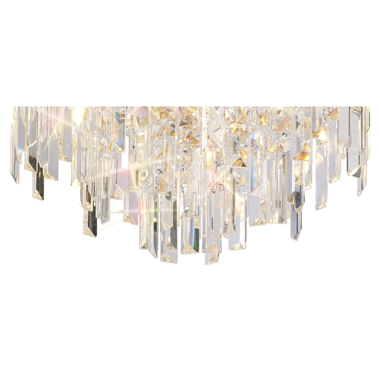 Maddison 6 Light Round Crystal Flush Ceiling Light - French Gold