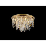 Maddison 6 Light Round Crystal Flush Ceiling Light - French Gold