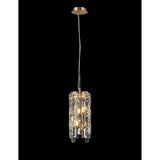 Maddison 2 Light Cylinder Crystal Pendant Light – French Gold