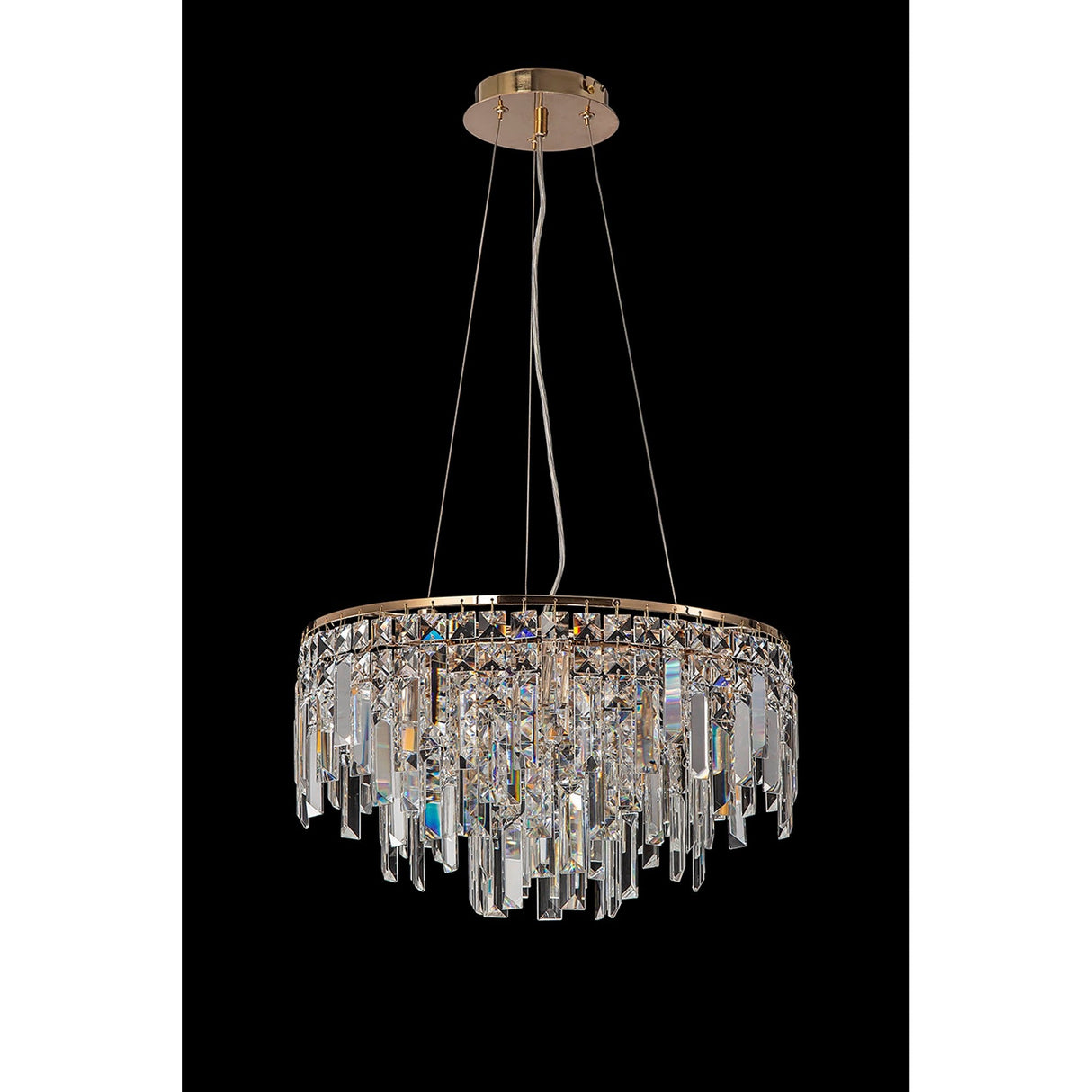 Maddison 42cm Round 6 Light Crystal Chandelier - French Gold