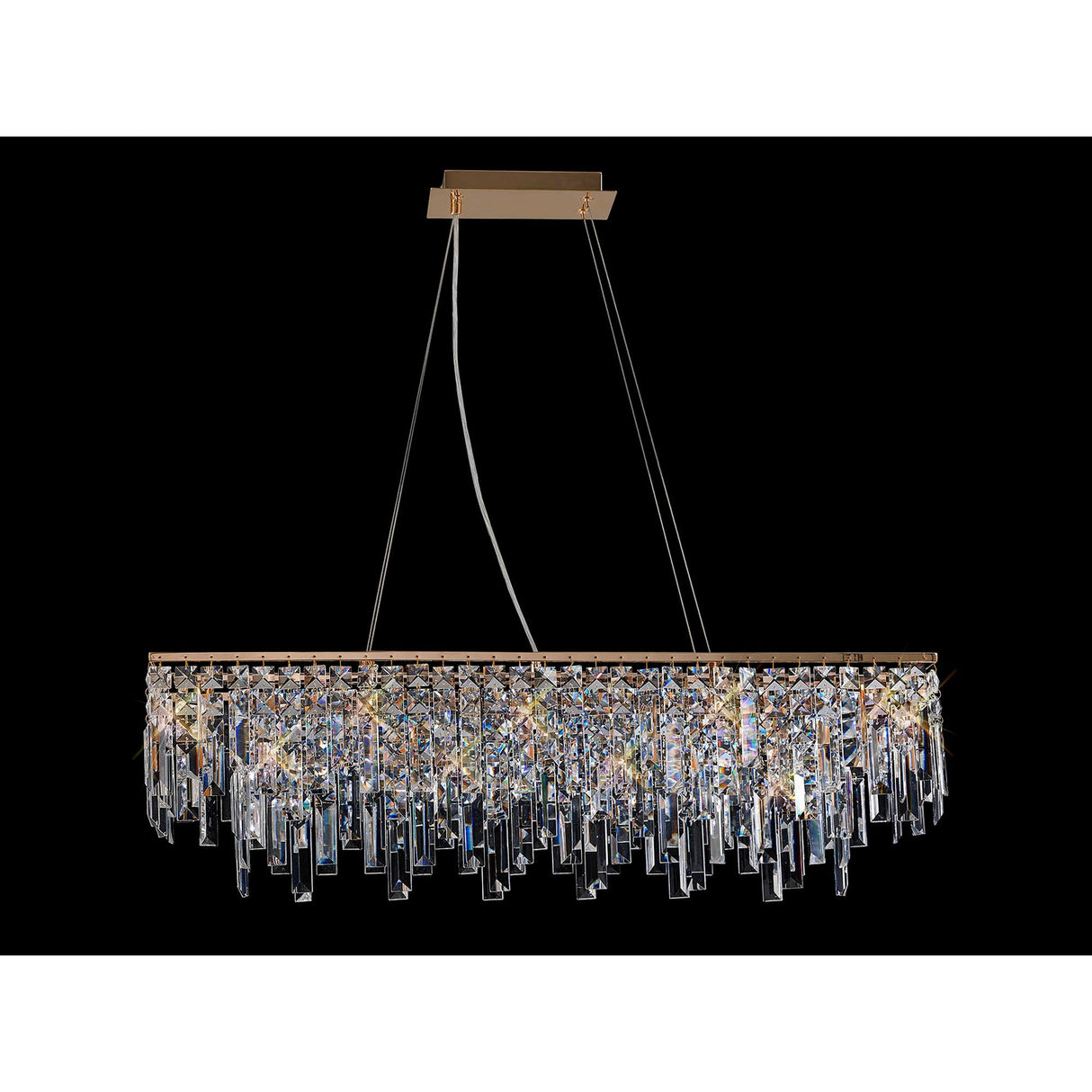 Maddison 6 Light Crystal Linear Suspension Light - Gold