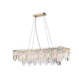 Maddison 6 Light Crystal Linear Suspension Light - Gold