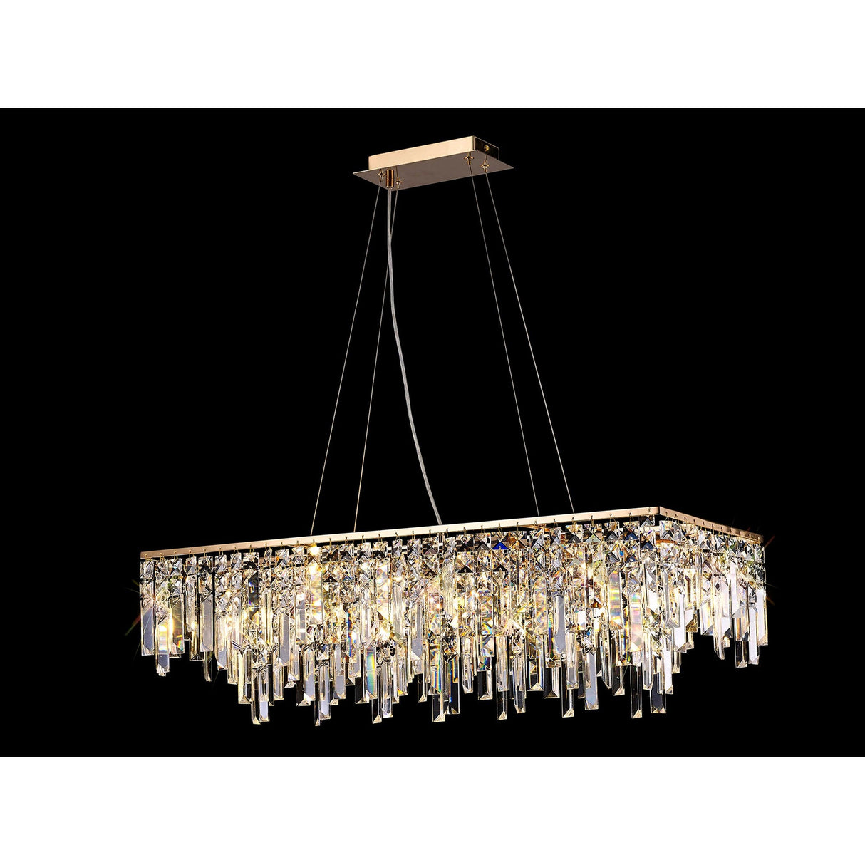 Maddison 6 Light Crystal Linear Suspension Light - Gold