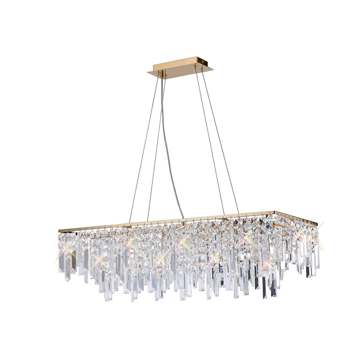 Maddison 6 Light Crystal Linear Suspension Light - Gold