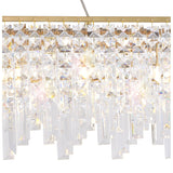 Maddison 6 Light Crystal Linear Suspension Light - Gold