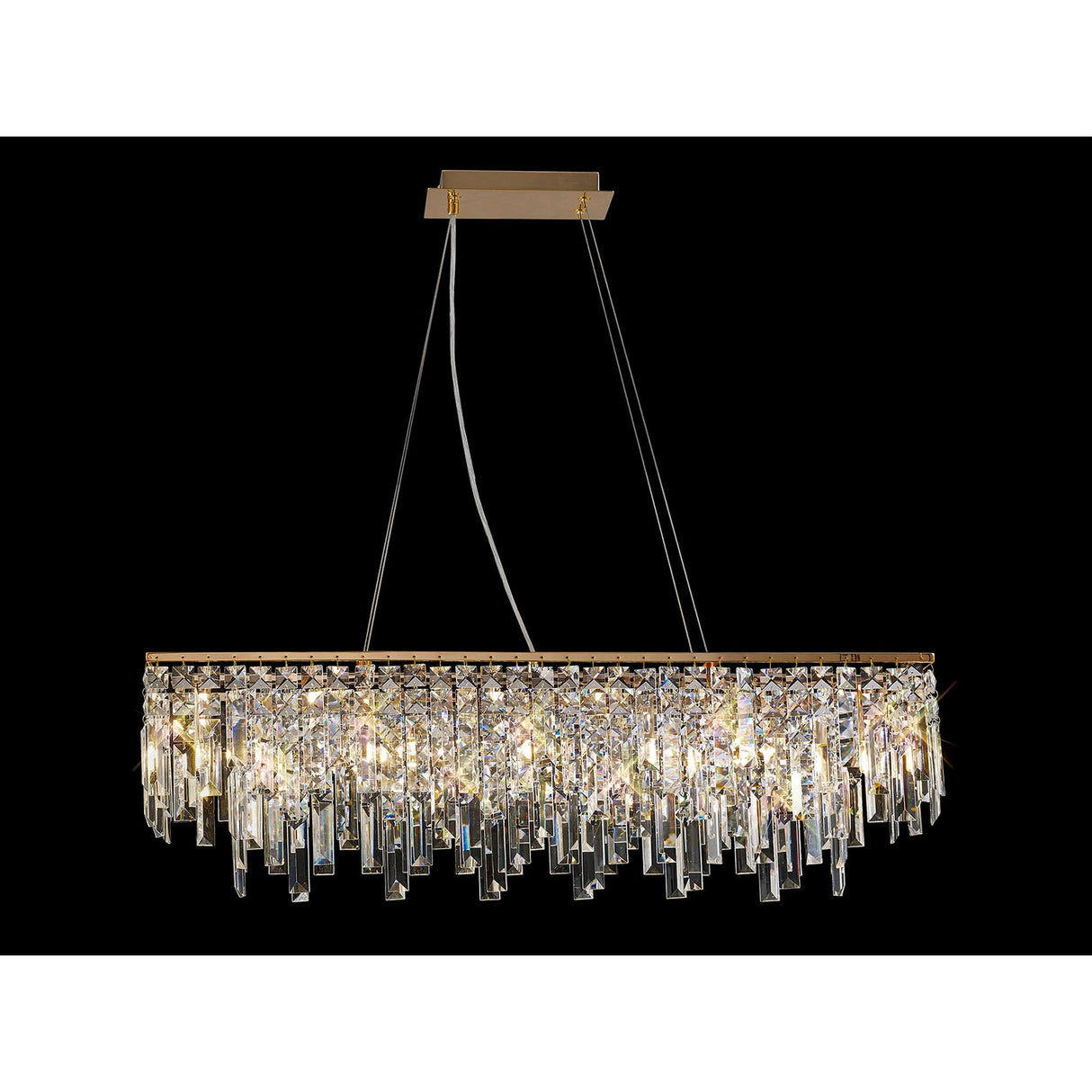 Maddison 6 Light Crystal Linear Suspension Light - Gold