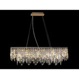 Maddison 6 Light Crystal Linear Suspension Light - Gold