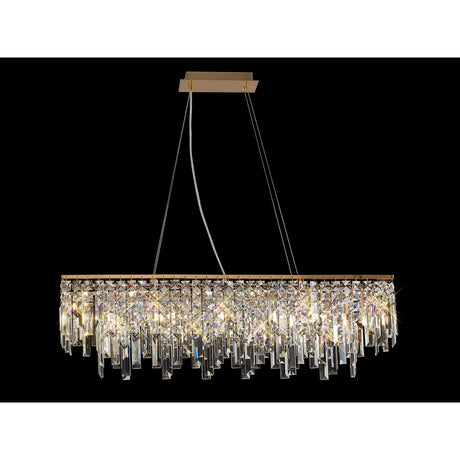 Maddison 6 Light Crystal Linear Suspension Light - Gold