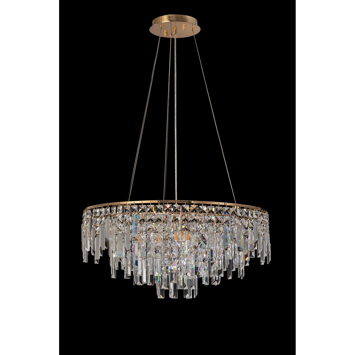 Maddison 60cm Round 8 Light Crystal Chandelier - French Gold