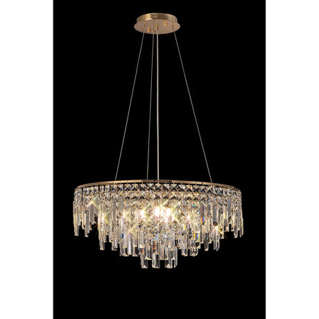 Maddison 60cm Round 8 Light Crystal Chandelier - French Gold