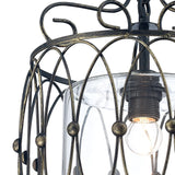 Malcolm 31cm 1 Light Pendant Light - Black & Clear