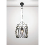 Malcolm 31cm 1 Light Pendant Light - Black & Clear