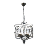Malcolm 46cm 4 Light Glass Chandelier - Black & Gold