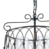 Malcolm 46cm 4 Light Glass Chandelier - Black & Gold