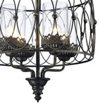 Malcolm 46cm 4 Light Glass Chandelier - Black & Gold