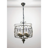 Malcolm 46cm 4 Light Glass Chandelier - Black & Gold