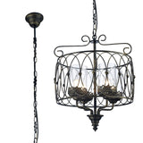 Malcolm 46cm 4 Light Glass Chandelier - Black & Gold