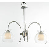 Malvina 36cm 3 Light Glass Chandelier/Semi Flush - Polished Chrome