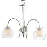 Malvina 36cm 3 Light Glass Chandelier/Semi Flush - Polished Chrome