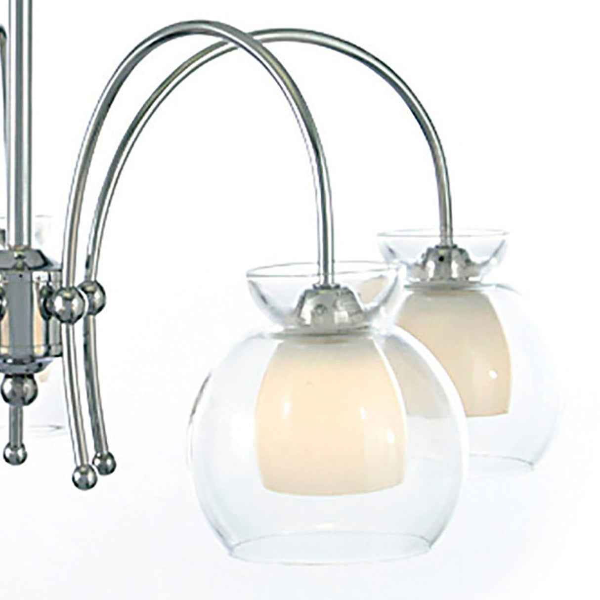 Malvina 64cm 5 Light Glass Chandelier/Semi Flush - Polished Chrome