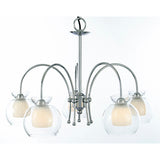 Malvina 64cm 5 Light Glass Chandelier/Semi Flush - Polished Chrome
