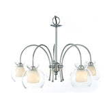 Malvina 64cm 5 Light Glass Chandelier/Semi Flush - Polished Chrome
