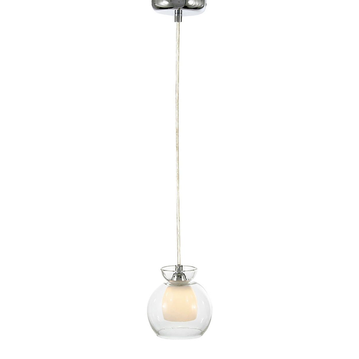 Malvina 15cm 1 Light Pendant Light - Polished Chrome & Clear