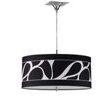 Manhattan Large 3 Light Pendant Light – Polished Chrome With Black Shade