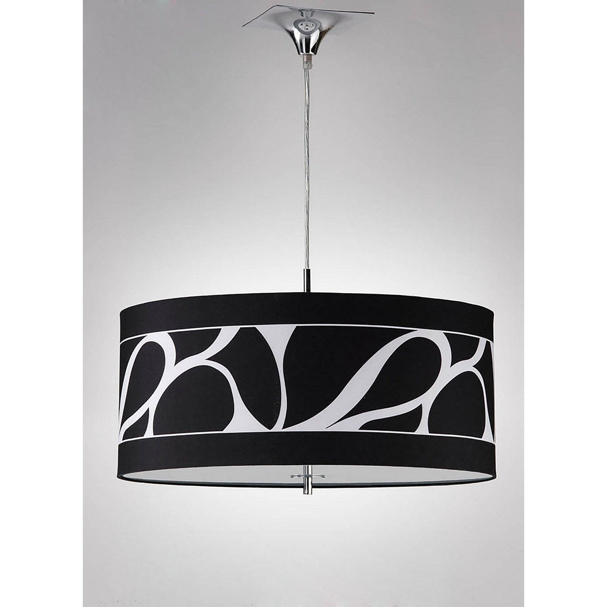 Manhattan Large 3 Light Pendant Light – Polished Chrome With Black Shade