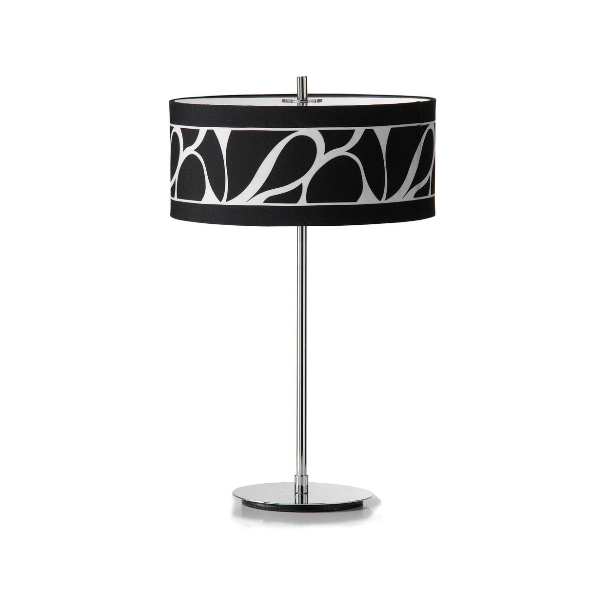 Manhattan 2 Light Frosted Glass Table Lamp - Chrome With Black Shade