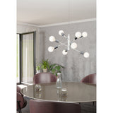 Manvena 8 Light Pendant - White & Chrome