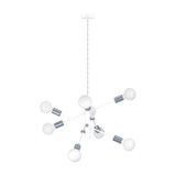 Manvena 8 Light Pendant - White & Chrome