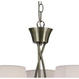 Mara 64cm 3 Light Chandelier - Antique Brass With White Shades