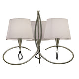 Mara 64cm 3 Light Chandelier - Antique Brass With White Shades
